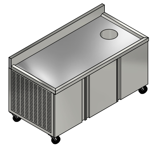 Bàn chế biến có lỗ thoát rác (Có bánh xe)