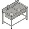Bồn rửa thực phẩm 2 chậu