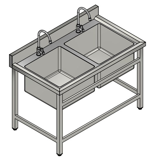Chậu rửa đôi Inox công nghiệp